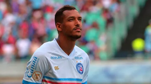 BA – SALVADOR – 20/05/2023 – BRASILEIRO A 2023, BAHIA X GOIAS – David Duarte, jogador do Bahia durante execucao do hino nacional antes da partida contra o Goias no estadio Arena Fonte Nova pelo campeonato BRASILEIRO A 2023. Foto: Walmir Cirne/AGIF