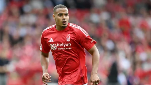 NOTTINGHAM, ENGLAND – AUGUST 17: Murillo Santiago<br />
Costa dos Santos of Notts Forest in action during the Premier League match between Nottingham Forest FC and AFC Bournemouth at City Ground on August 17, 2024 in Nottingham, England. (Photo by Michael Regan/Getty Images)
