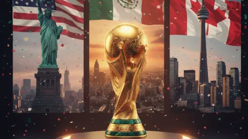 A Copa do Mundo da FIFA de 2026 será a primeira disputada em três países: Estados Unidos, Canadá e México. FOTO: Gerada por IA