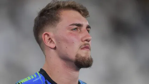 RJ – RIO DE JANEIRO – 17/09/2025 – BRASILEIRO A 2025, BOTAFOGO X MIRASSOL – Leo Linck goleiro do Botafogo durante partida contra o Mirassol no estadio Engenhao pelo campeonato Brasileiro A 2025. Foto: Thiago Ribeiro/AGIF