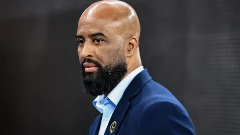 Fabinho Soldado diretor do Corinthians durante aquecimento antes da partida contra o Vitoria no estádio Arena Corinthians pelo campeonato Brasileiro A 2025. Foto: Fabio Giannelli/AGIF