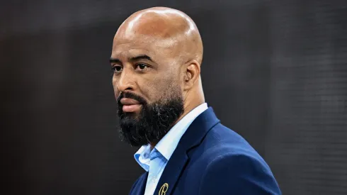 Fabinho Soldado diretor do Corinthians durante aquecimento antes da partida contra o Vitoria no estadio Arena Corinthians pelo campeonato Brasileiro A 2025.