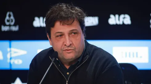 Alberto Guerra Presidente do Gremio durante em coletiva de imprensa realizada no Arena do Gremio. Foto: Maxi Franzoi/AGIF