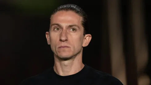 Filipe Luis tecnico do Flamengo durante partida contra o Estudiantes no estadio Maracana pelo campeonato Copa Libertadores 2025. Foto: Jorge Rodrigues/AGIF