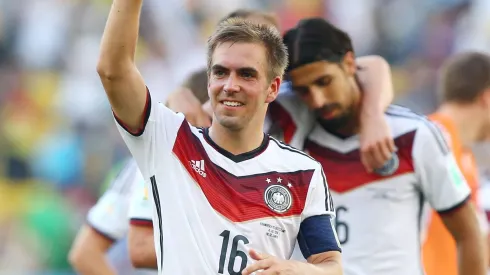 RIO DE JANEIRO, BRAZIL – JULY 04: Philipp Lahm of Germany acknowledges the fans after defeating France 1-0 in the 2014 FIFA World Cup Brazil Quarter Final match between France and Germany at Maracana on July 4, 2014 in Rio de Janeiro, Brazil. (Photo by Martin Rose/Getty Images)