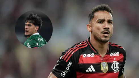 Danilo, do Flamengo, alfineta Gustavo Gómez, do Palmeiras. Fotos: Thiago Ribeiro/AGIF