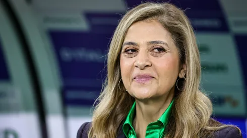 Leila Pereira presidente do Palmeiras antes da partida contra o Santos no estadio Arena Allianz Parque pelo campeonato Brasileiro A 2025. Foto: Fabio Giannelli/AGIF