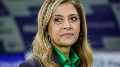 Leila Pereira presidente do Palmeiras antes da partida contra o Santos no estadio Arena Allianz Parque pelo campeonato Brasileiro A 2025. Foto: Fabio Giannelli/AGIF