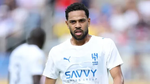 ORLANDO, FLORIDA – JULY 04: Renan Lodi #6 of Al Hilal reacts during the FIFA Club World Cup 2025 quarter final match between Fluminense FC and Al Hilal at Camping World Stadium on July 04, 2025 in Orlando, Florida. (Photo by Alex Grimm/Getty Images)