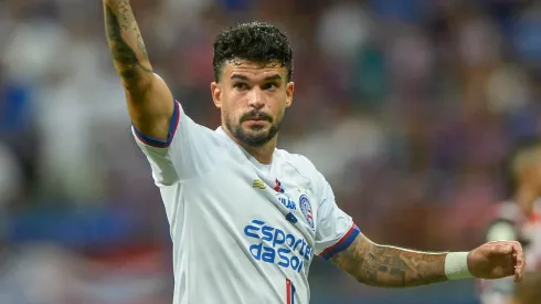 Cauly jogador do Bahia durante partida contra o São Paulo no estádio Fonte Nova pelo campeonato Brasileiro A 2024. Foto: Jhony Pinho/AGIF