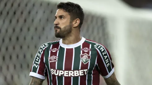 Everaldo jogador do Fluminense lamenta durante partida contra o Union Espanola no estadio Maracana pelo campeonato Copa Sul-americana 2025. Foto: Jorge Rodrigues/AGIF
