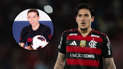 Filipe Luís crava retorno de Pedro. Fotos: Adriano Fontes/Flamengo e Jorge Rodrigues/AGIF