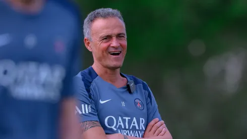 Luis Enrique, técnico do PSG em treino no Catar. Foto: PSG