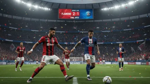 Flamengo e PSG disputam a grande final do Intercontinental. Foto: Gerada por IA