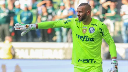 Weverton jogador do Palmeiras durante partida contra o Flamengo no estadio Arena Allianz Parque pelo campeonato Brasileiro A 2022.