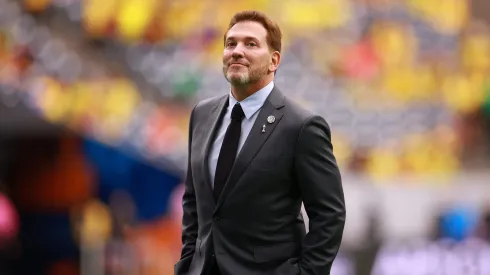 President of CONMEBOL Alejandro Dominguez looks on prior to the CONMEBOL Copa America 2024 Group D match between Colombia and Paraguay at NRG Stadium on June 24, 2024 in Houston, Texas. (Photo by Hector Vivas/Getty Images)