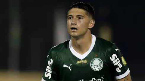 Emiliano Martinez jogador do Palmeiras durante partida contra o Sao Bernardo no estadio Primeiro de Maio pelo campeonato Paulista 2025.