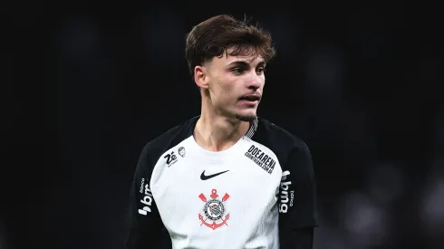 Breno Bidon jogador do Corinthians durante partida contra o Bahia no estadio Arena Corinthians pelo campeonato Brasileiro A 2025. Foto: Ettore Chiereguini/AGIF