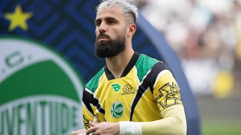 Jandrei goleiro do Juventude durante partida contra o Corinthians no estadio Arena Corinthians pelo campeonato Brasileiro A 2025. Foto: Joisel Amaral/AGIF