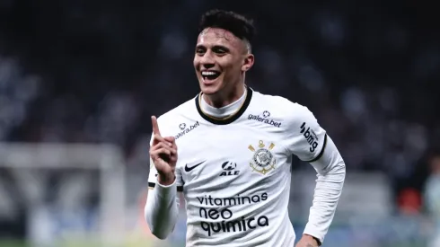 SP – Sao Paulo – 11/06/2022 – BRASILEIRO A 2022, CORINTHIANS X JUVENTUDE – Gustavo Mantuan jogador do Corinthians comemora seu gol durante partida contra o Juventude no estadio Arena Corinthians pelo campeonato Brasileiro A 2022. Foto: Ettore Chiereguini/AGIF