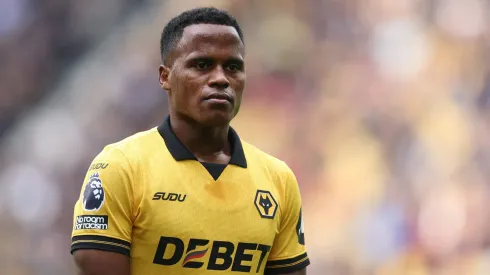 WOLVERHAMPTON, ENGLAND – OCTOBER 05: Jhon Arias of Wolverhampton Wanderers in action during the Premier League match between Wolverhampton Wanderers and Brighton & Hove Albion at Molineux on October 05, 2025 in Wolverhampton, England. (Photo by Michael Regan/Getty Images)