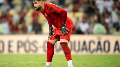 Matheus Cunha goleiro do Flamengo durante partida contra o Goias no estadio Maracana pelo campeonato BRASILEIRO A 2023. Foto: Jorge Rodrigues/AGIF