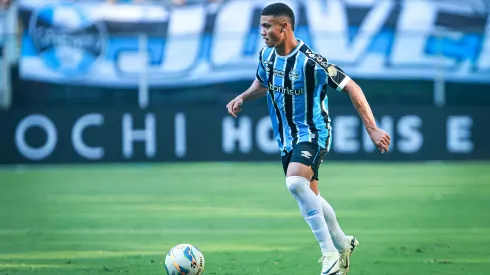 Gustavo Nunes jogador do Gremio durante partida contra o Guarany de Bage no estadio Arena do Gremio pelo campeonato Gaucho 2024.
