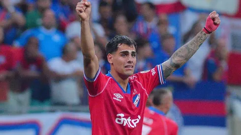 Lucas Villalba durante confronto entre Nacional e Bahia na Libertadores de 2025. Foto: AGIF