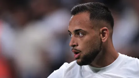 Maycon jogador do Corinthians durante partida contra o Guarani no estadio Arena Corinthians pelo campeonato Paulista 2024.