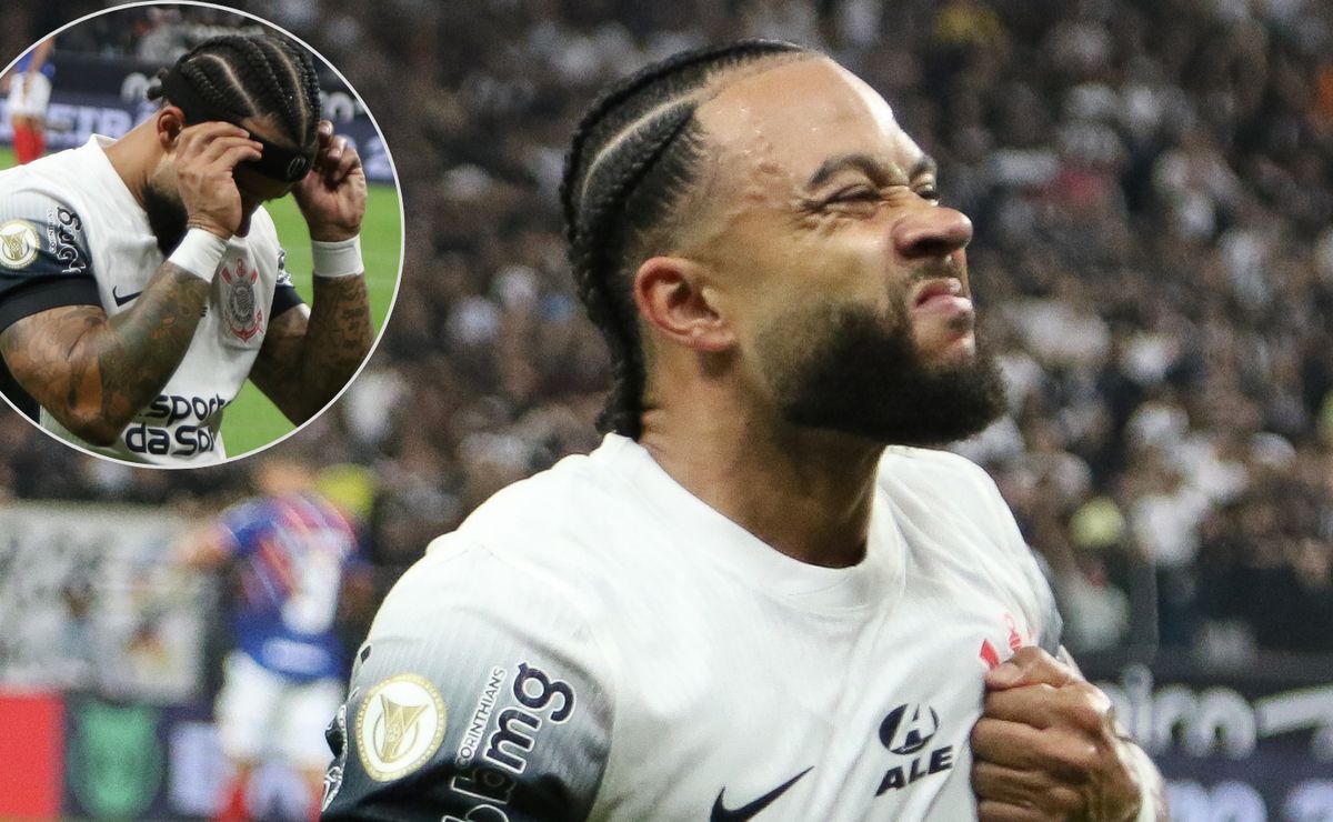 Memphis lustra escudo com faixa após atuação de gala e incendeia Fiel: “Aqui é Corinthians, caral**”