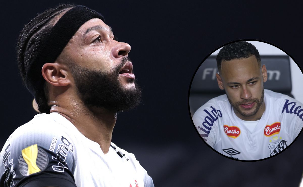 Neymar entregando a camisa 10 para Memphis Depay em Corinthians X Santos tem verdade revelada