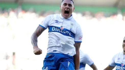 Nicolás Castillo celebrando su gol con Universidad Católica.