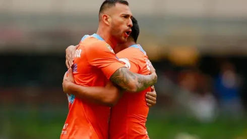 Víctor Aguilera celebrando el triunfo del América.