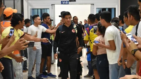 Plantel de América en su llegada a Veracruz.