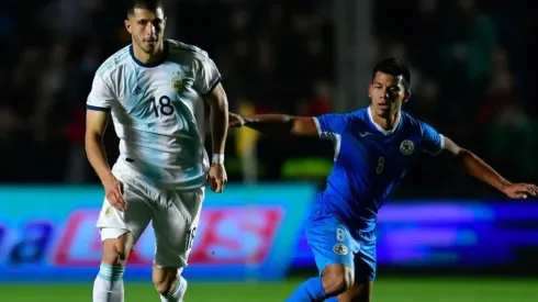 Guido Rodríguez en el partido ante Nicaragua.