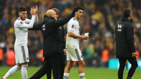 Raúl Jiménez en el partido ante el Watford.