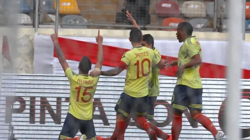 Celebración del segundo gol de Mateus Uribe.