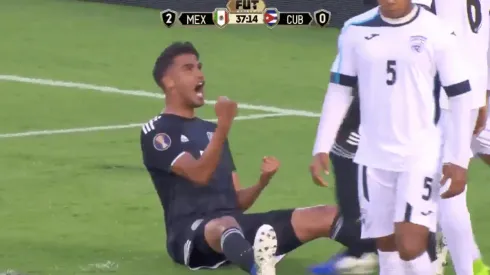 Diego Reyes celebrando su anotación.