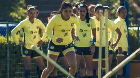 América Femenil en su entrenamiento.