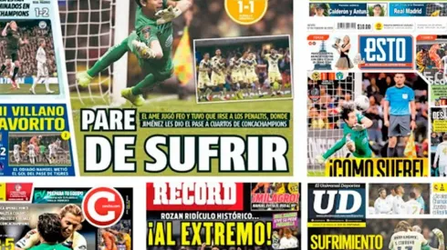 Las portadas de la agónica clasificación de América por penales
