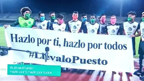 América manda mensaje a ocupar el tapabocas.