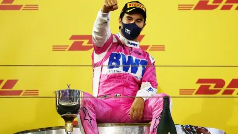 El plantel felicitó a Checo por su primer triunfo