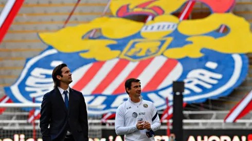 Santiago Solari en el Estadio Akron previo a un Clásico Nacional.