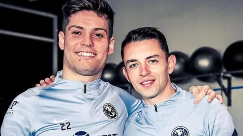 Jorge Meré y Álvaro Fidalgo en las instalaciones del Club América.