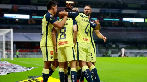 Ciudad de Mexico, 31 de julio de 2021. Álvaro Fidalgo en festejo de gol , durante el partido de la jornada 2 del torneo Grita Mexico Apertura 2021 de la Liga BBVA MX, entre Águilas del America y Rayos del Necaxa, celebrado en el estadio Azteca. Foto: Imago7/Eloisa Sánchez
