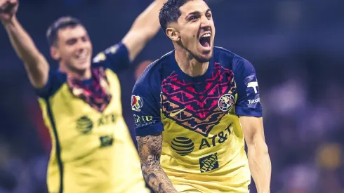 Diego Valdés en el festejo de su tanto en la ida ante Pachuca.