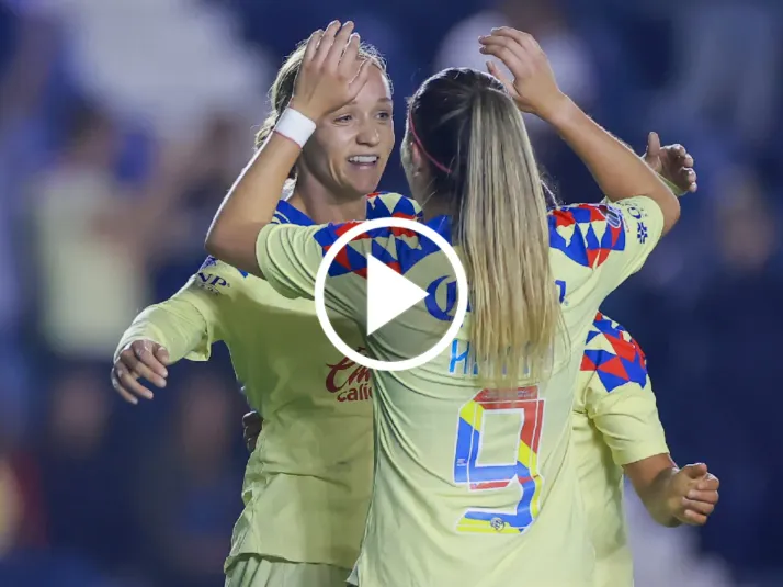 América Femenil golea a Pumas en el Clásico con doblete de Luebbert