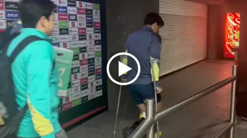 La triste imagen de Víctor Dávila al abandonar el Estadio Caliente con fractura