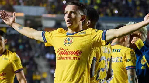 RECORD DATE NOT STATED Liga BBVA MX Apertura 2024 America vs Monterrey Alvaro Fidalgo celebrate this goal 2-1 of America during the 14th round match between America and Monterrey as part of the Liga BBVA MX, Torneo Apertura 2024 at Ciudad de los Deportes Stadium on October 27, 2024 in Mexico City, Mexico. CIUDAD DE MEXICO CDMX MEXICO PUBLICATIONxNOTxINxMEXxCHNxRUS Copyright: xJosexLuisxMelgarejox 20241027221354_LMX_A24_AME_MTY_FIDALGO226