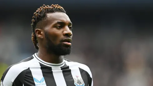 MANCHESTER, ENGLAND – MARCH 04: Allan Saint-Maximin of Newcastle looks on during the Premier League match between Manchester City and Newcastle United at Etihad Stadium on March 04, 2023 in Manchester, England. (Photo by Michael Regan/Getty Images)